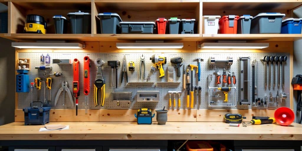 Organized workshop with innovative tool storage solutions